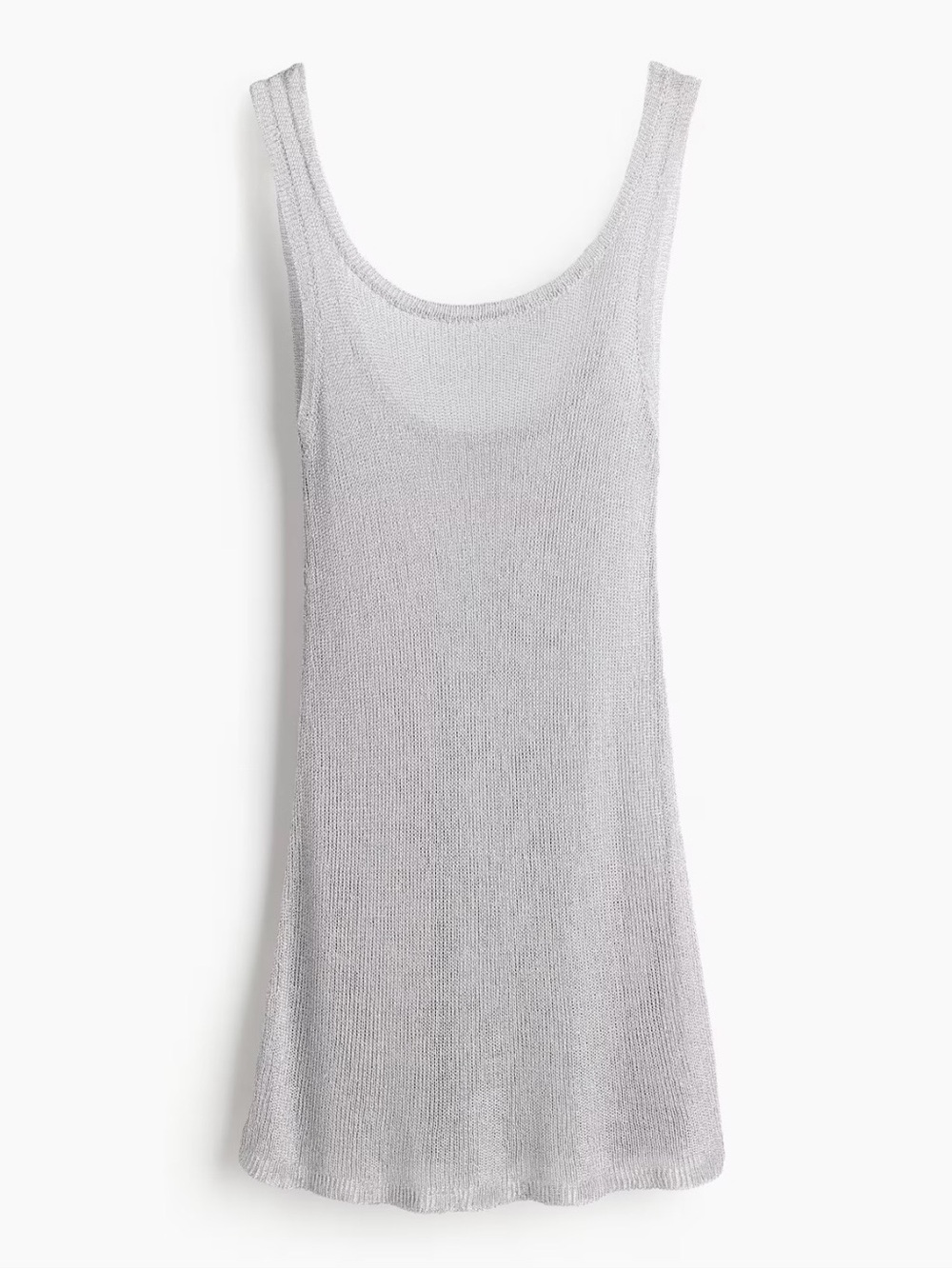 H&M Silver Knit Mini Tank Dress XS